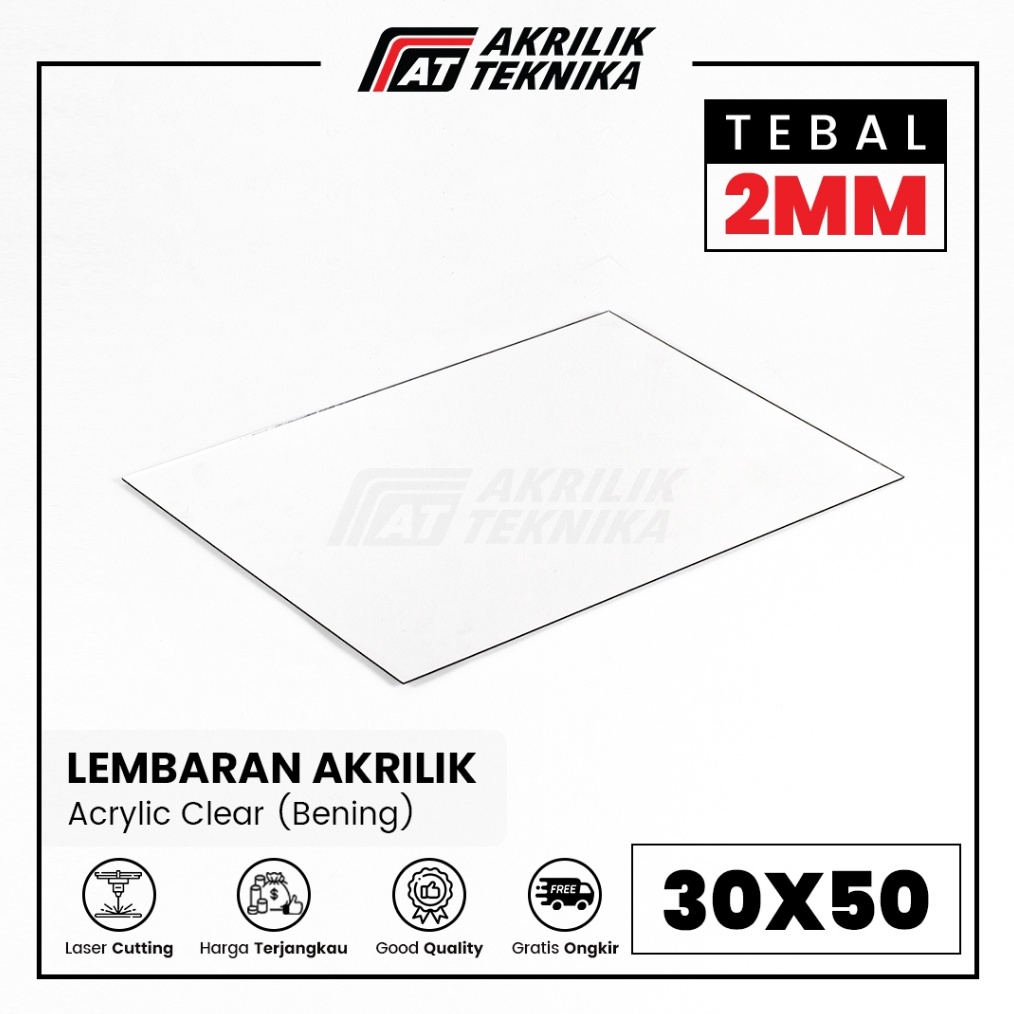 

KODE L48W Acrylic Sheet Lembaran Akrilik Transparan Clear 5x3cm 2mm