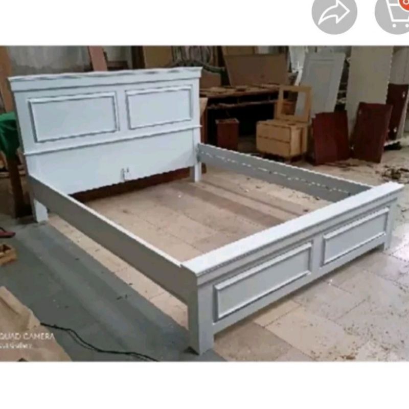 Dipan Minimalis Kayu Jati Finishing Cat Duco Putih