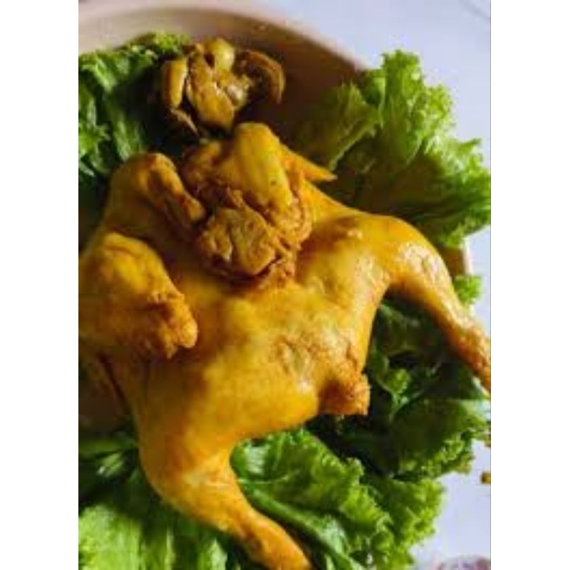 

Ayam bekakak utuh Ungkep& Bakar