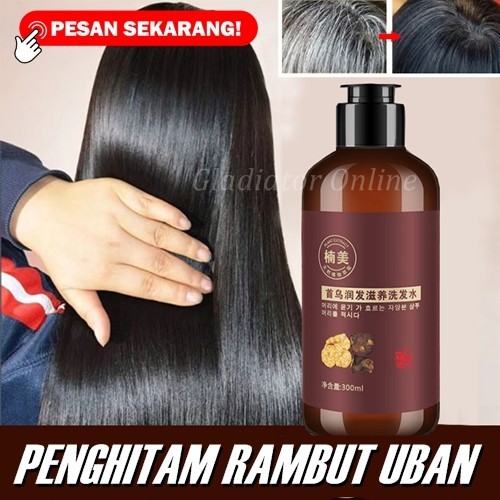 Blackening Shampoo Shampo Penghitam Rambut Penghilang Uban Permanen Nan Mei