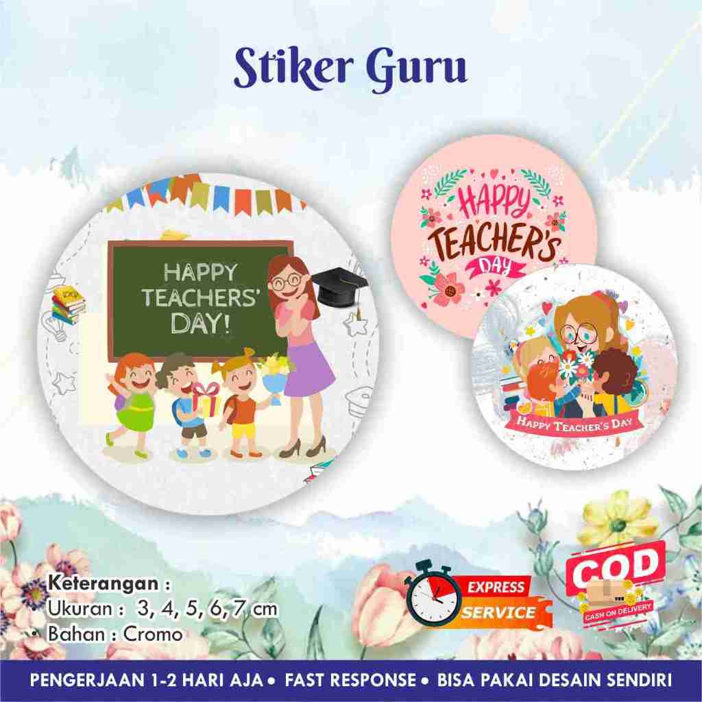 

[170 pcs] Stiker Guru / Teacher day cromo bulat