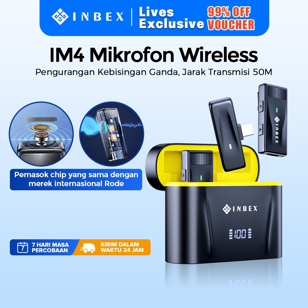 [LIVE]INBEX IM4 Mic Clip on Dual Lavalier Mikrofon Bluetooth