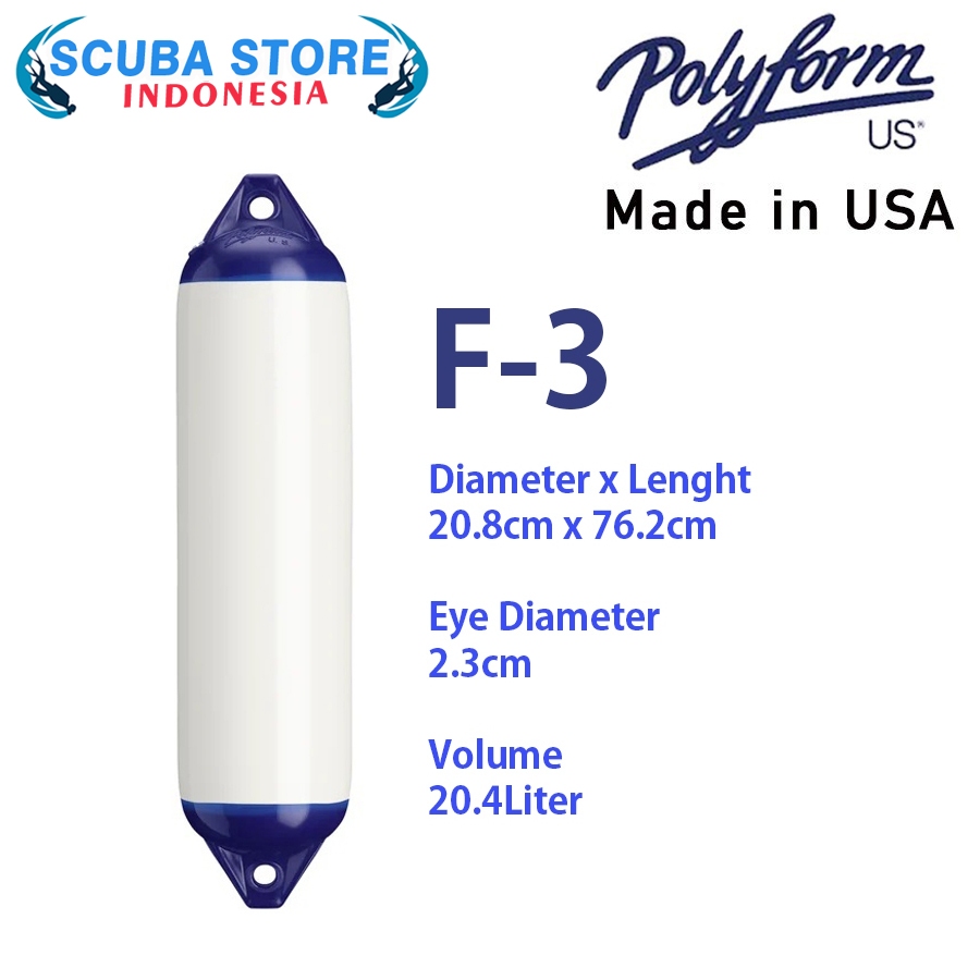 Polyform US Buoy F3 Fender Perahu Kapal Yacht Pelampung Pelabuhan Peredam Benturan
