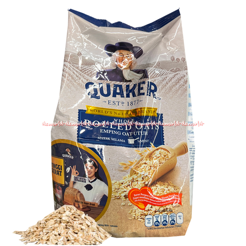 

Quaker Whole Roled Oats 800gr Emping Oat Utuh Serbaguna Kemasan Pouch