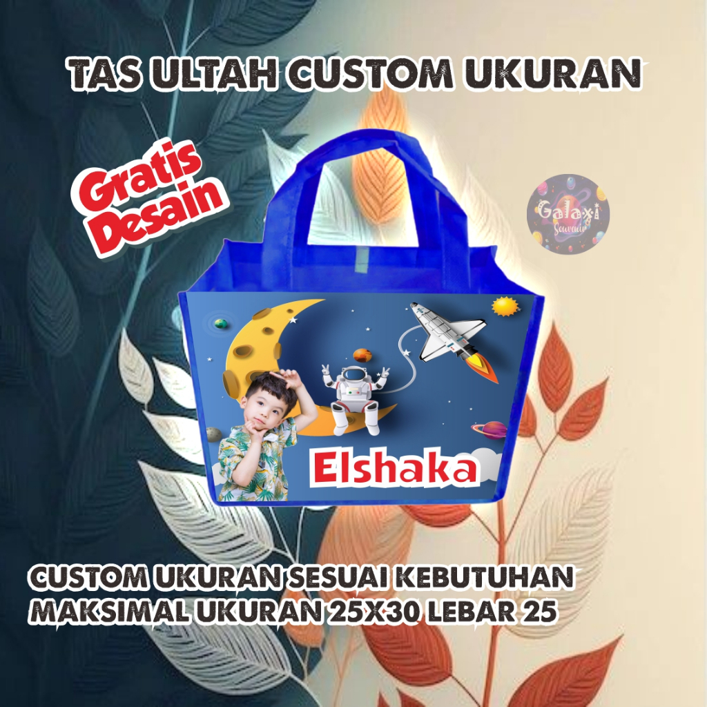 

TAS ULANG TAHUN CUSTOM UKURAN/ TAS ULTAH BISA REQUEST UKURAN/REQUEST UKURAN MAKSIMAL 30X25 LEBAR 20