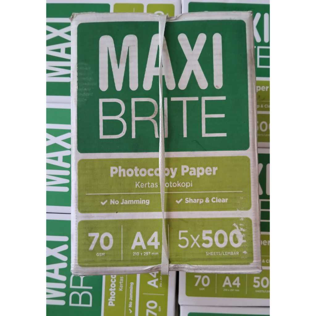 

Kertas Murah HVS Ukuran A4 70gr MaxiBrite (1 Dus)