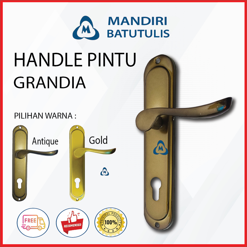 Kunci Konci pintu Besar silinder komplit GRANDIA / handle gagang tarikan Gold