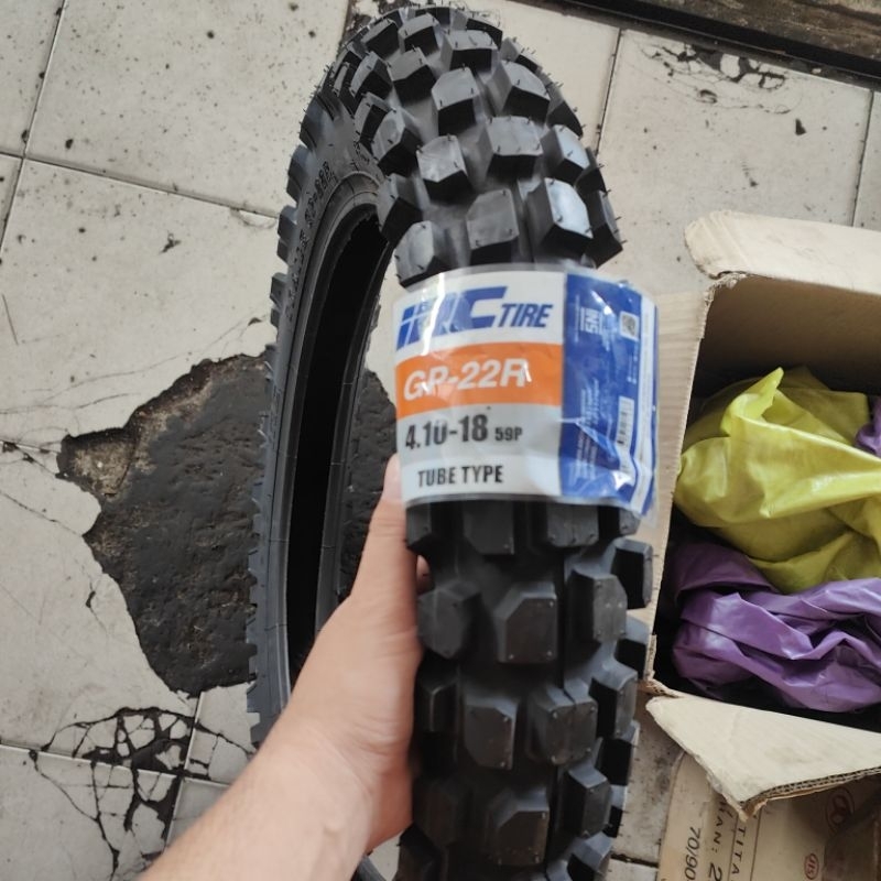 Ban luar irc trail tubetype 410 x 18 gp22r (standar ban belakang klx bf, crf 150)