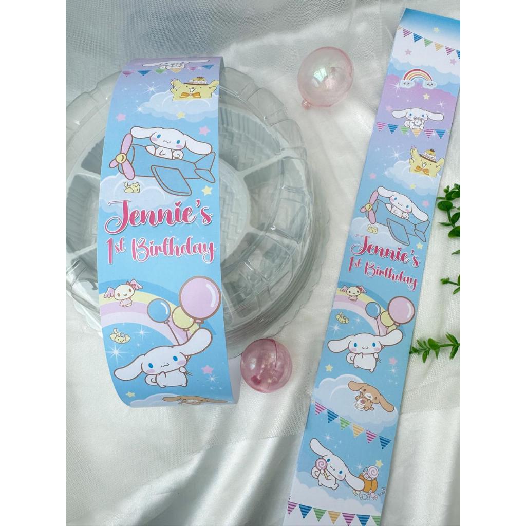 

Cinnamoroll Label Sleeve Dus Packing / Bento / Nasi Kotak Birthday / Hampers Ulang Tahun