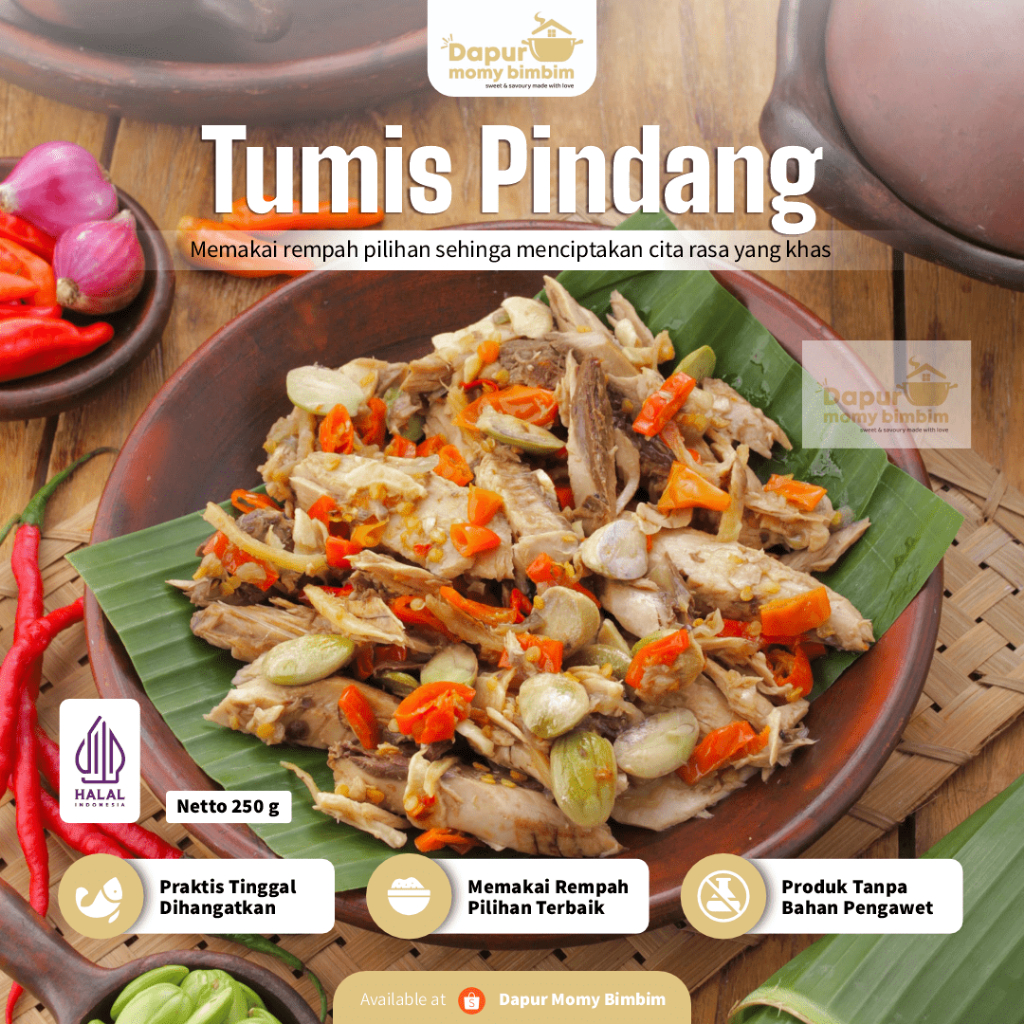 

Tumis Pindang 250gr by Dapur Momy Bimbim Lauk Instan Kemasan Siap Saji Praktis Halal