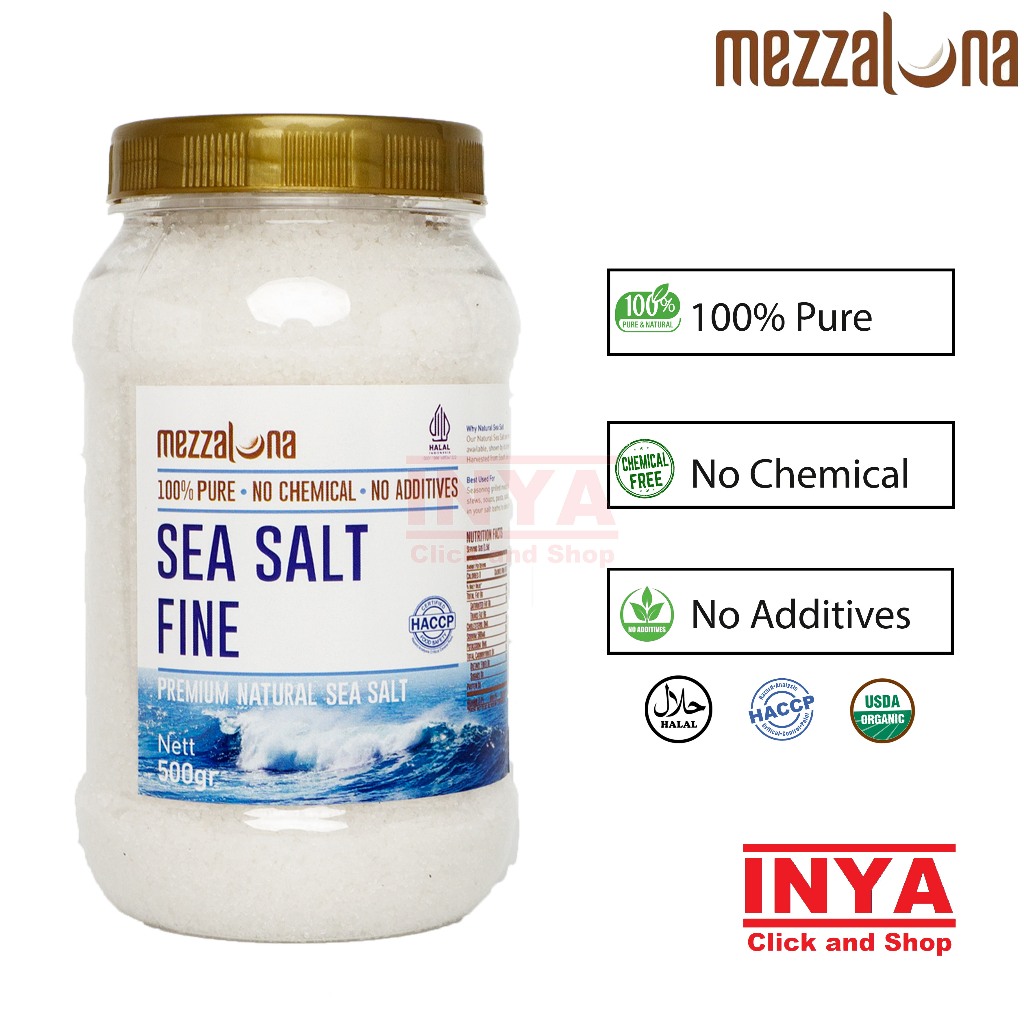 

MEZZALUNA Sea Salt Fine Premium Natural 500gr - Garam Halus Premium