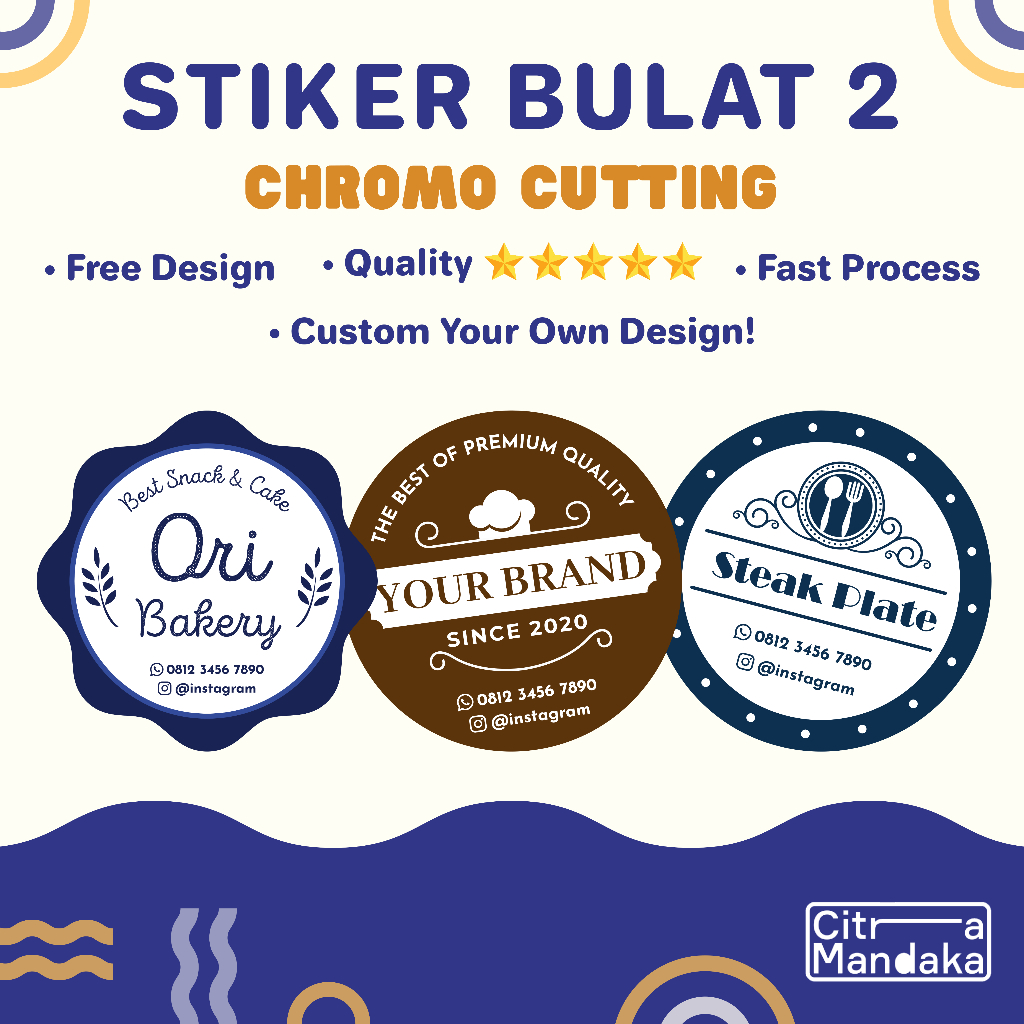 

Cetak Stiker Custom Logo Bulat Jualan Label Makanan Olshop Chromo Print Sticker Free Design