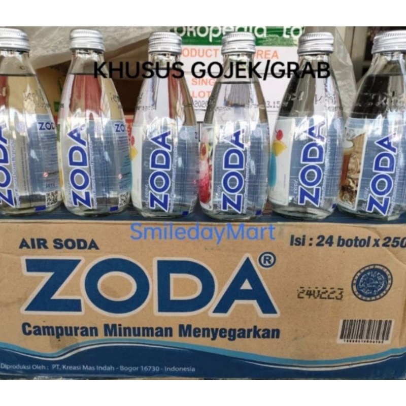 

Zoda Air Soda 250ml Botol | Air Soda Tawar Botol 250ml 1 Dus 24 Botol