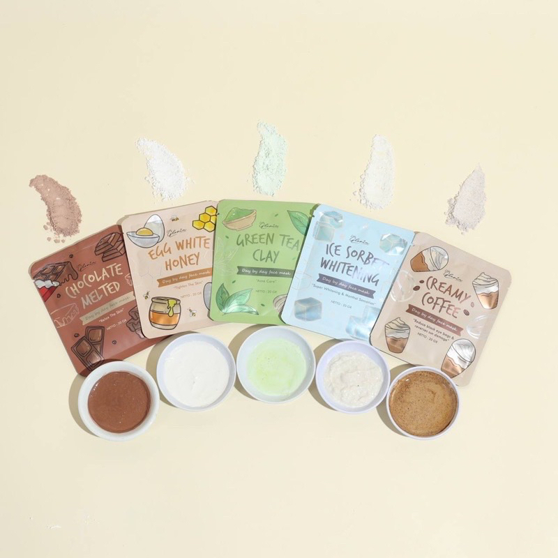 KEMASAN BARU MASKER WAJAH ORGANIK BY LEA GLORIA 20GR ORGANIC MASK 20 GR GRAM