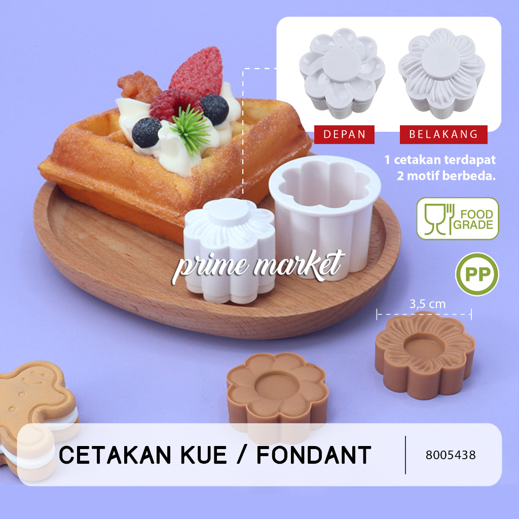 Cetakan Kue Kering Cetakan Fondant Bunga Cake Mold Cetakan Mooncake Mini (8005438)