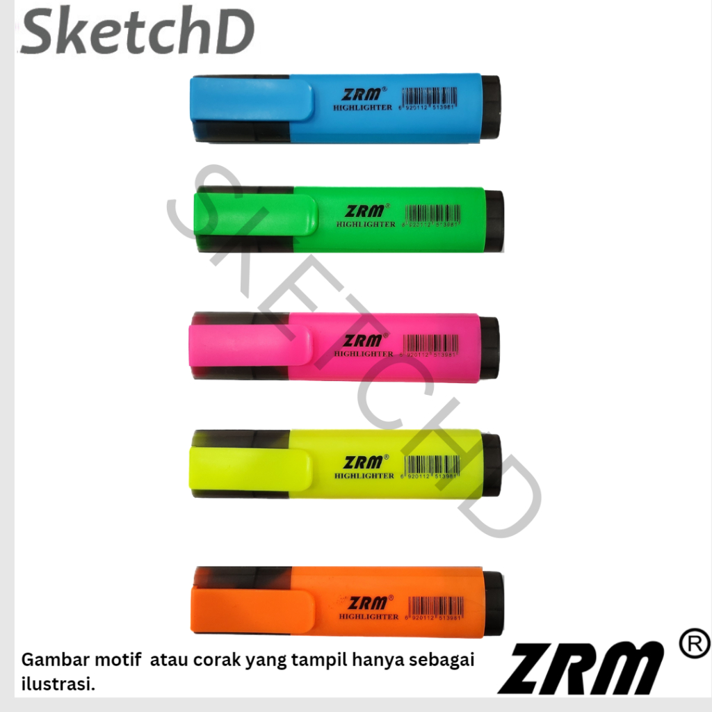 

Highlighter ZH-103 ZRM Penanda warna orange hijau kuning biru pink