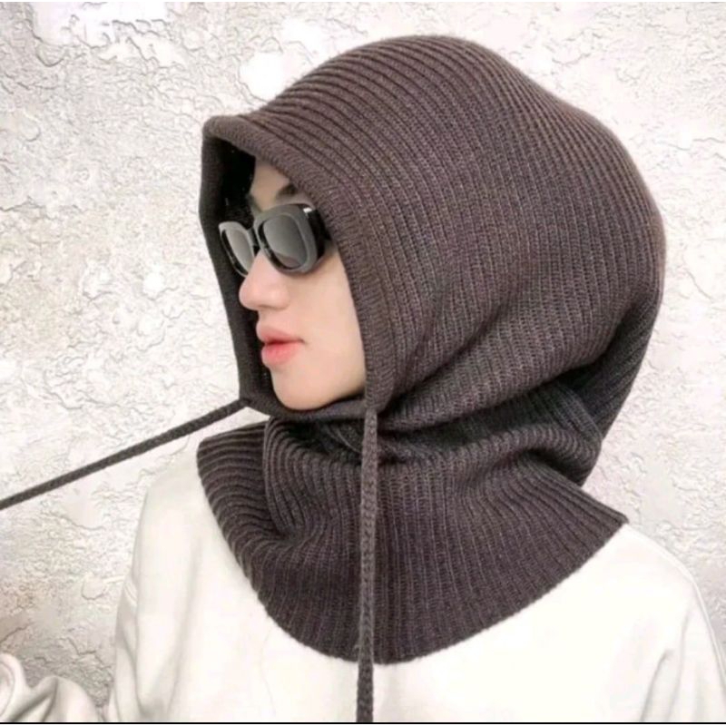 Balaclava Hijab instan hits kekinian | kupluk Knit kerudung instan hoodie trending best quality
