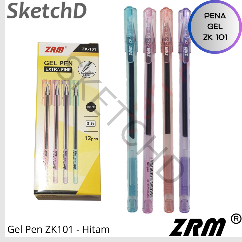 

Pulpen Tinta 05 Hitam ZK 101 ZRM Gel Pen ZK101 0.5 mm