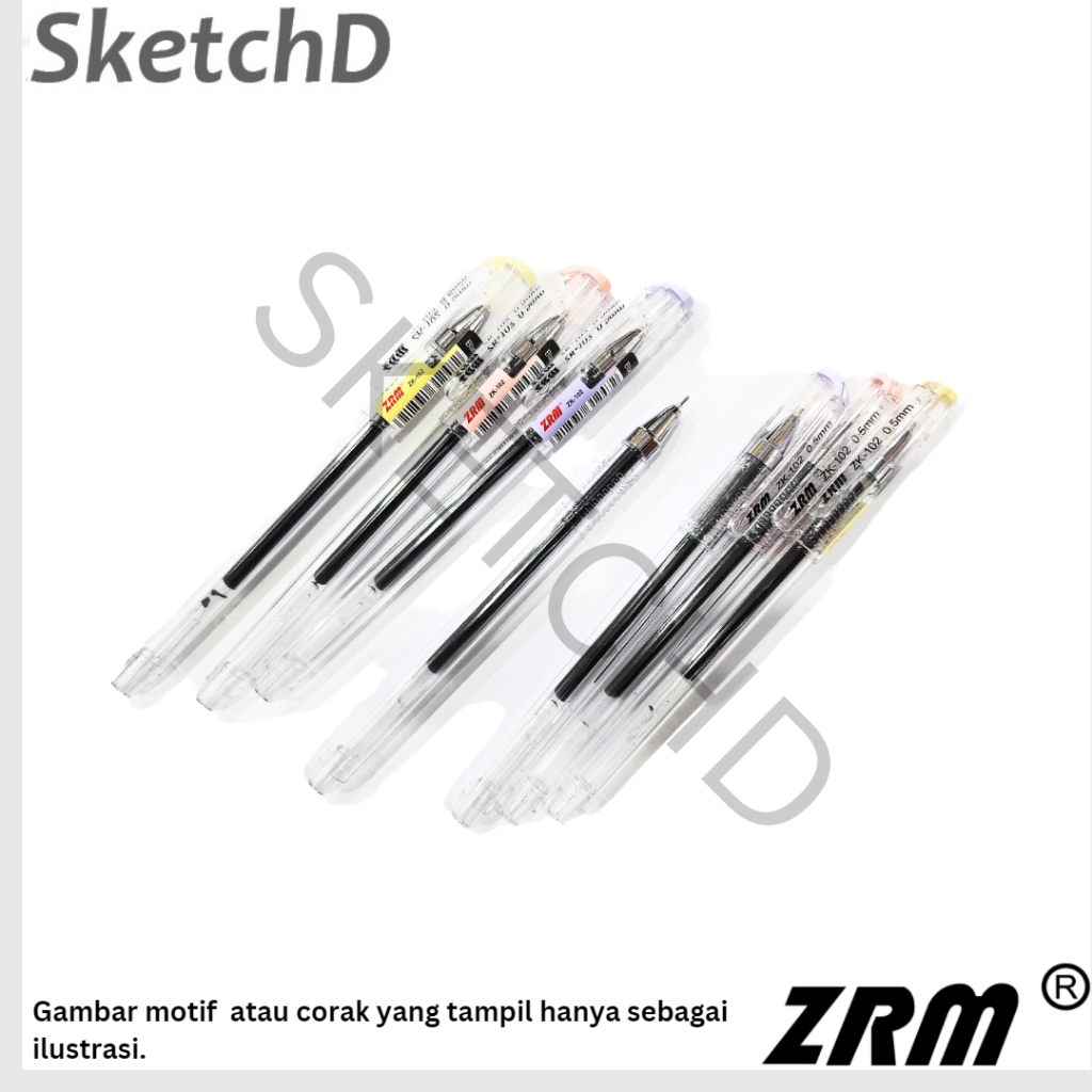 

Pulpen Mata Jarum 05 Hitam ZK 102 ZRM Needle Point Gel Pen ZK102 0.5 mm