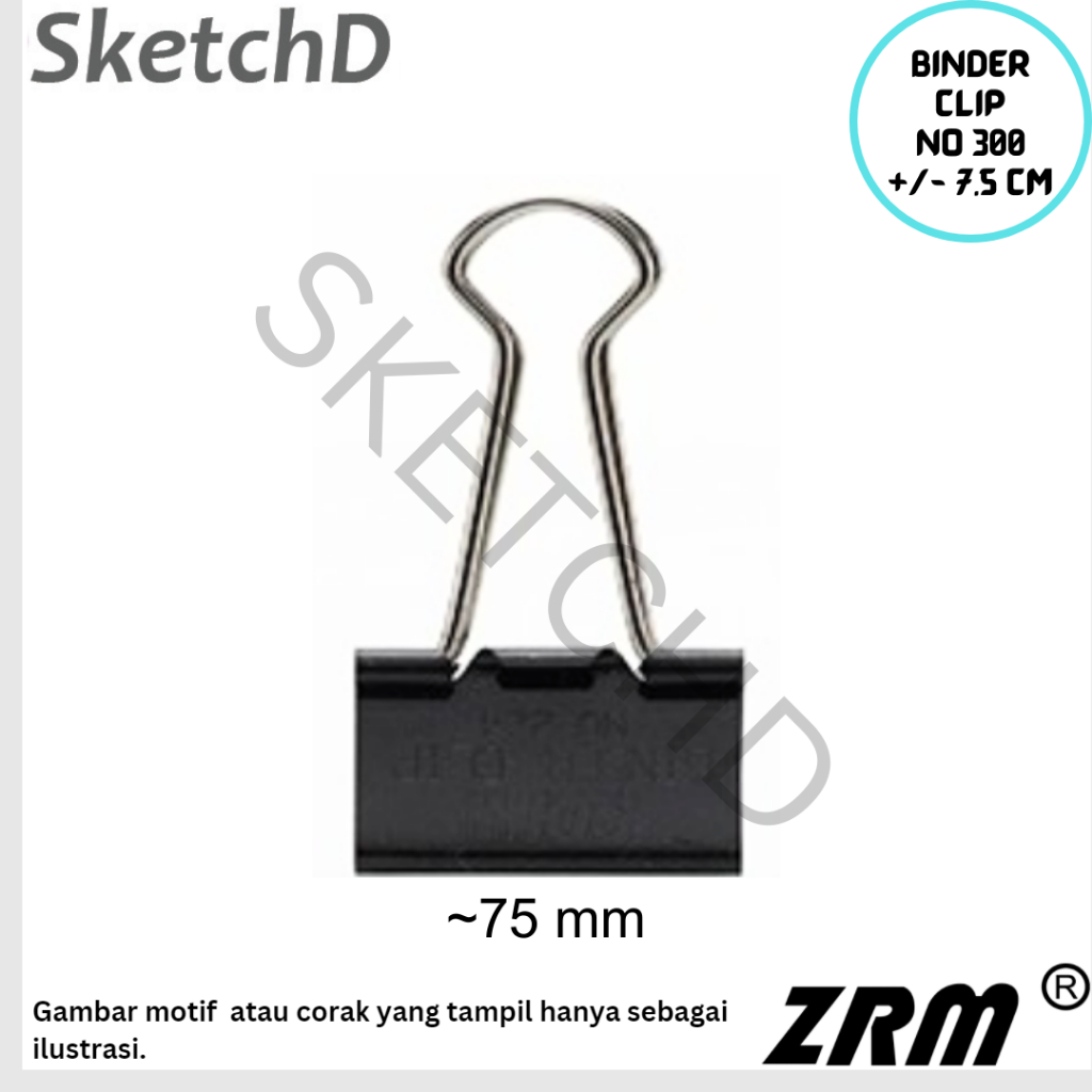 

Binder Clip 300 Penjepit Kertas ZRM - Jepitan Extra Jumbo