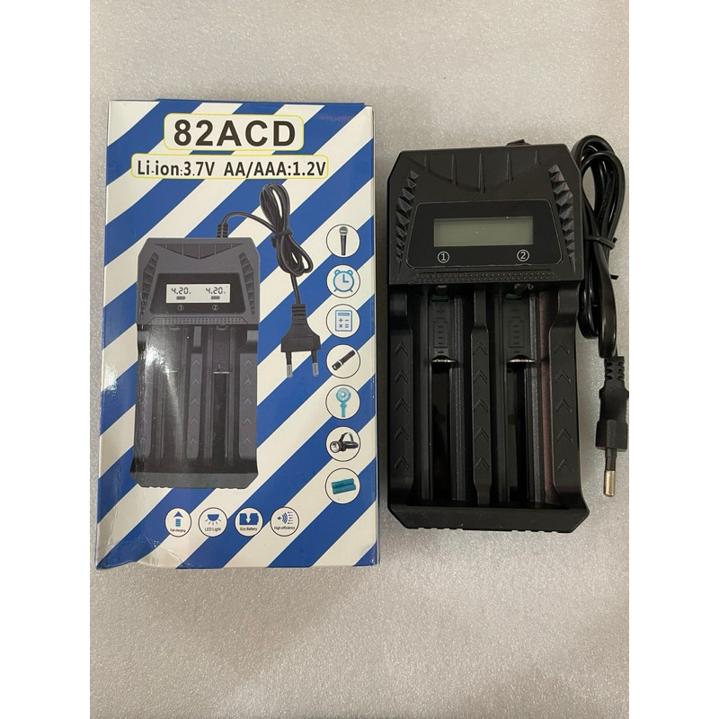 Charger BATEREI Universal 2 Slot Baterai 18650 DIGITAL charger AA charger AAA