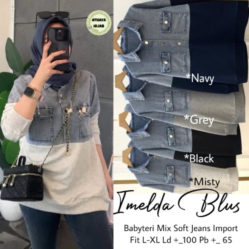 Baju Blouse Wanita Premium Imelda Blouse By Athaya Hijab