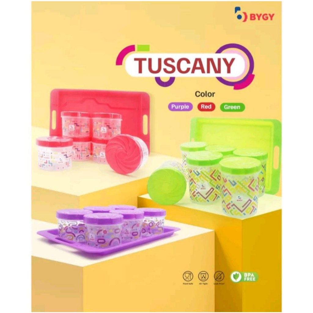 [COD] Toples Nampan Set Nampan Tuscany Large 7in1 | Toples Kue Sealware 6 Toples 1 Nampan Bygy Biggy