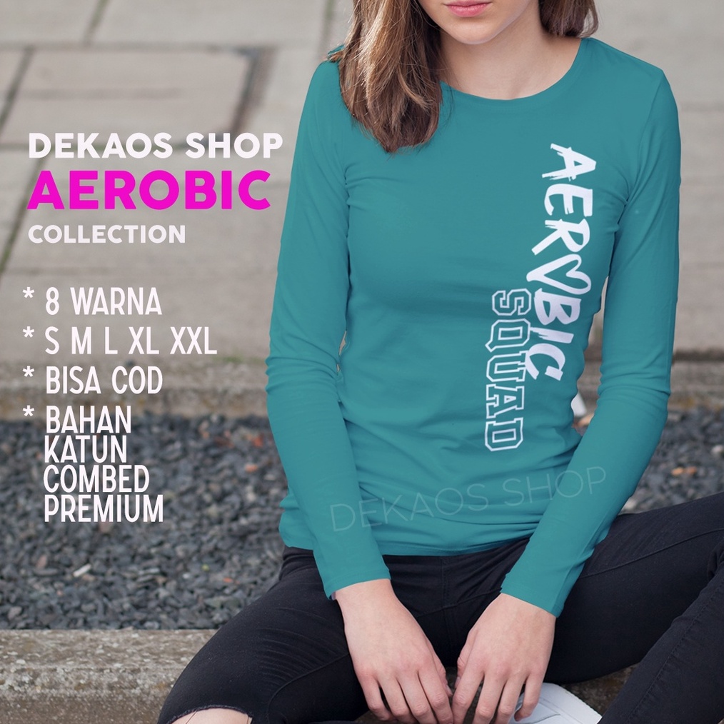 KODE R7K8 BAJU AEROBIC WANITA  KAOS AEROBIC WANITA  KAOS SENAM ZUMBA LENGAN PANJANG  SETELAN ZUMBA  