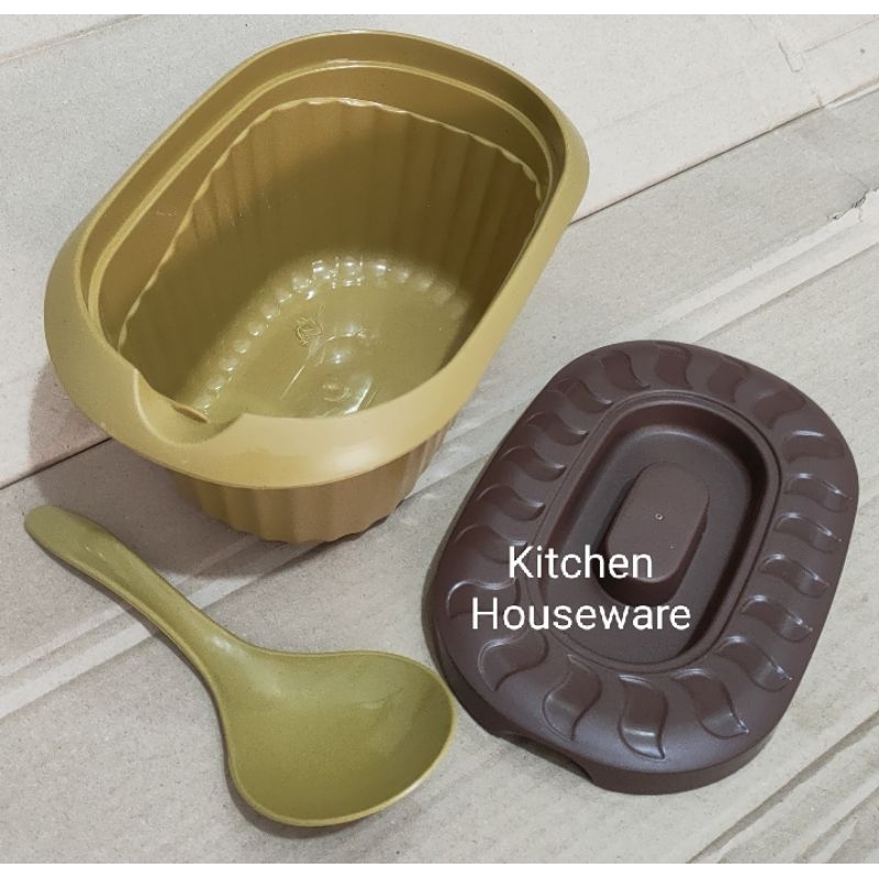 Wadah Sayur Sop Buah Basi Plastik Coklat Set