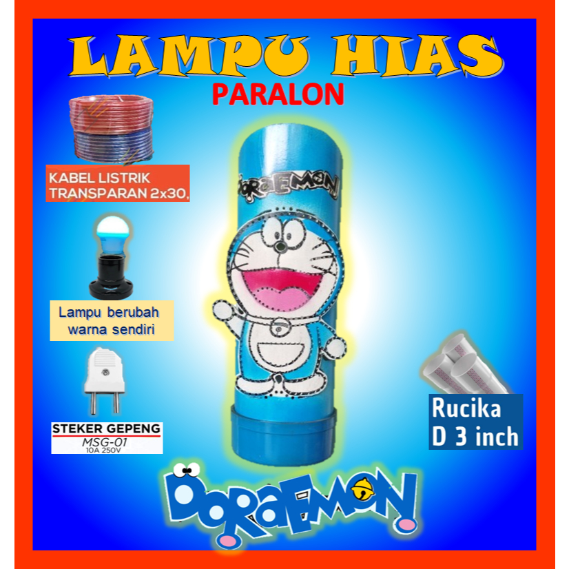 Lampu Paralon Hias Lampu Paralon Dinding Lampu Paralon Berubah Warna Lampu Paralon Doraemon