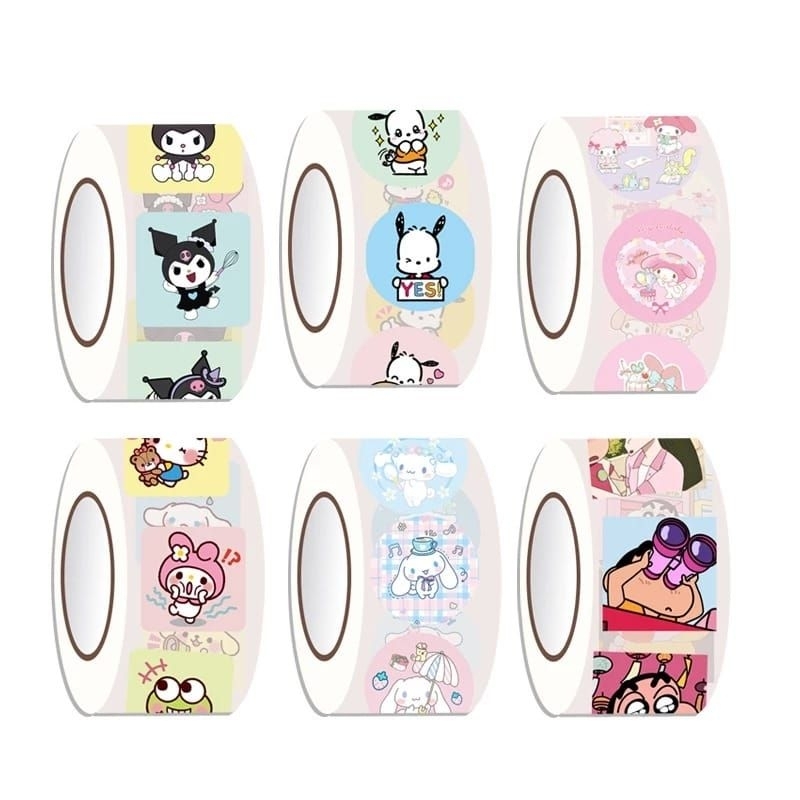 

STIKER ROLL SANRIO TAPE SEGEL / 1 ROLL STICKER SEGEL MOTIF CINNAMOROLL/ KUROMI/ MELODY / SANRIO