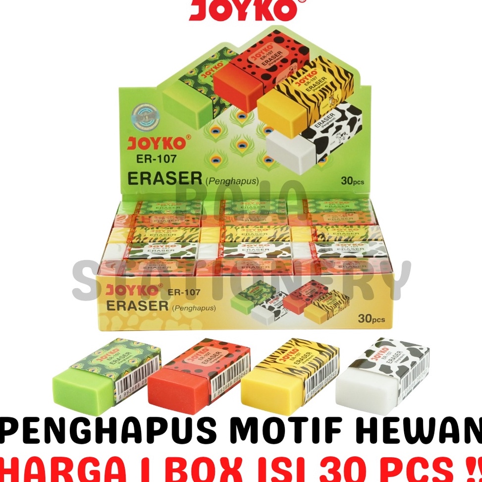 

KODE F7H9 JOYKO ERASER PENGHAPUS JOYKO MOTIF HEWAN BINATANG LUCU ER17 3PCS