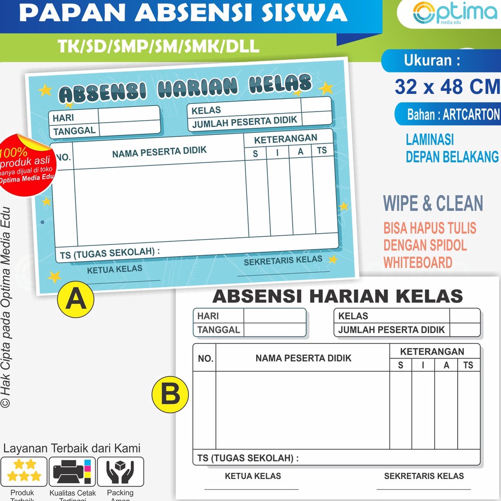 

KODE K3L POSTER PAPAN ABSENSI SISWA DI SEKOLAH BISA TULIS HAPUS