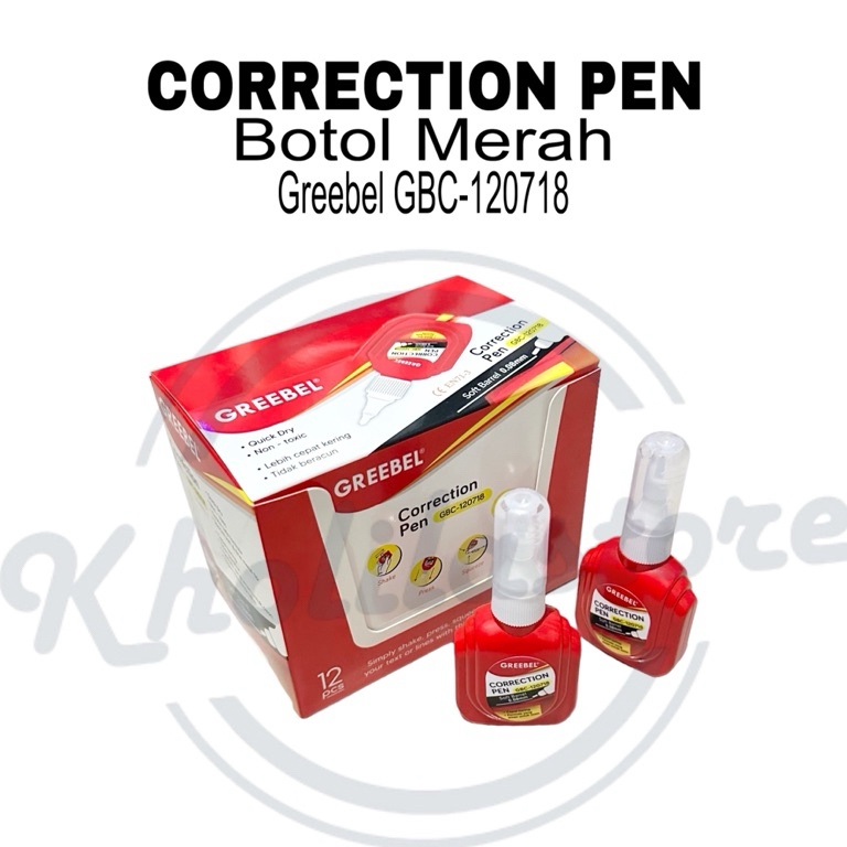 

KODE D43L 12 pcs Correction Pen Tipe X Greebel GBC12718