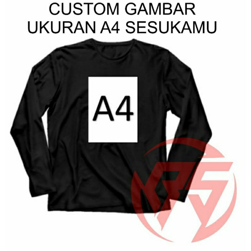 kaos sablon satuan lengan panjang(sablon dtf)