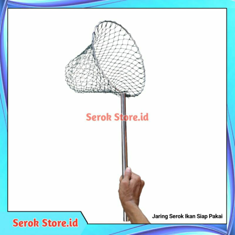 jaring serok ikan full stainless siap pakai + serok ikan benang nylon + serok sortir ikan lele