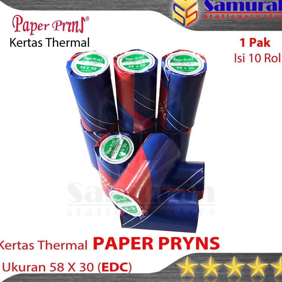 

Serba Irit Kertas Thermal PaperPryns 58 x 3 mm EDC Struk Kasir Roll Kecil 58x3 Paper Prins Kertas Rol Print Mobile Termal 583