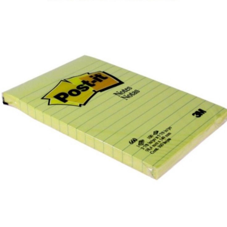 

Free Ongkir 3M post it sticky notes yellow lines bergaris 66