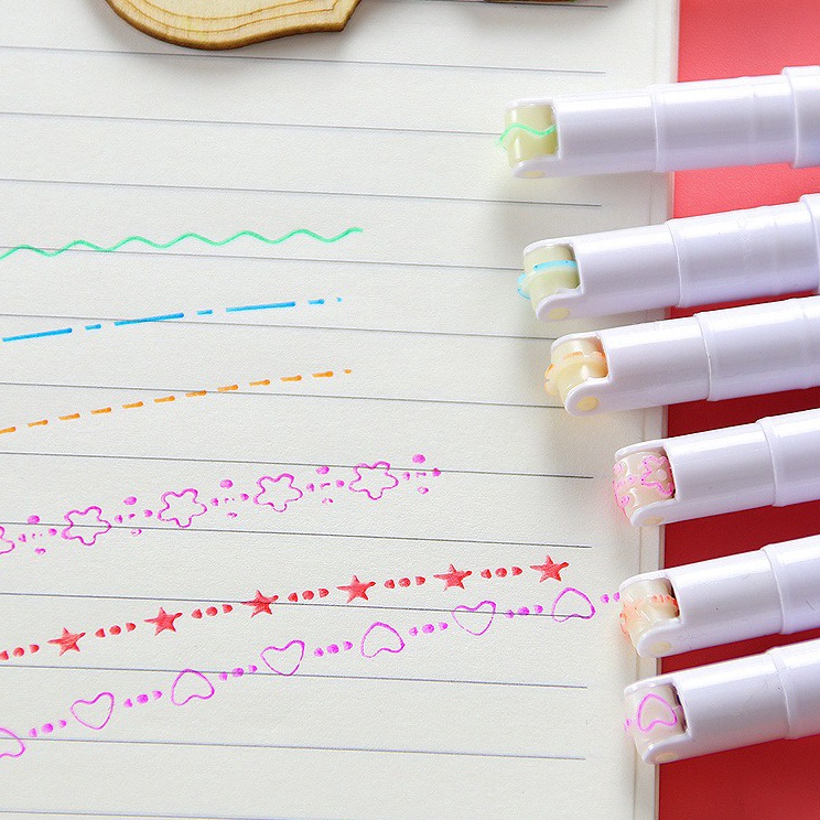 

Pasti Ada 6 pcs Color Liner Pensil Pen Pena Garis Rol Warna Bermotif GMALLST115