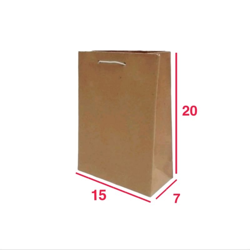 

Paper bag polos coklat mini ukuran 15x20x7cm isi12pcs