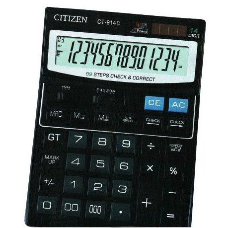 

KODE J53L Kalkulator Dagang 14 Digit Citizen CT914D