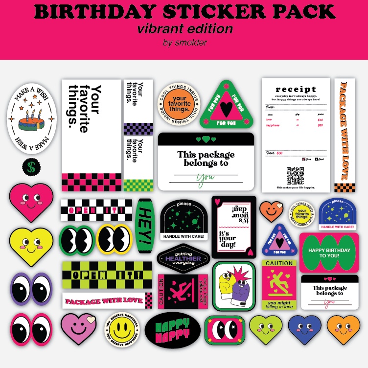 

Grosir Baru READY STOCK VIBRANT EDITION STICKER PACK BY SMOLDER