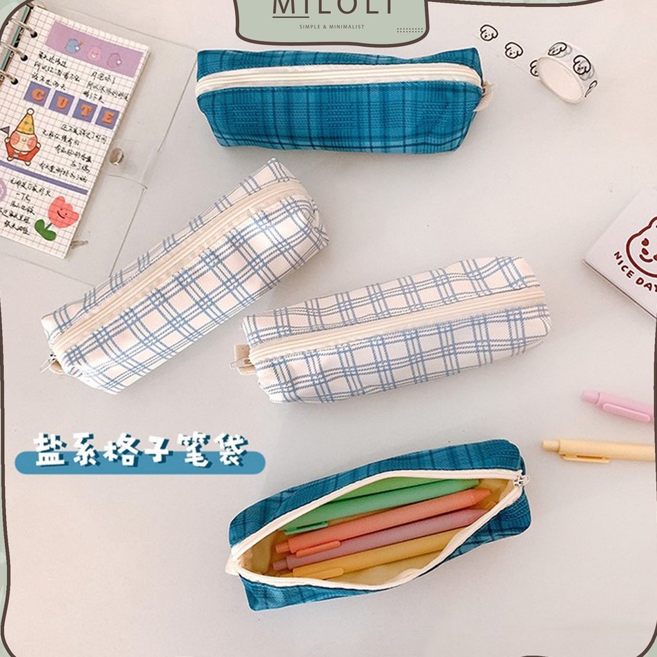 

Produk Termurah MILOLI Tempat Pensil KotakKotak Plaid Pencil Case Korean Style F56