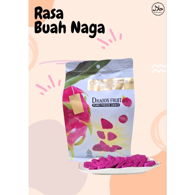 

TYL URSNACK FREEZE DRIED PURE DRAGON FRUIT-Cemilan Buah Kering 100% Buah asli Snack keripik Buah Naga