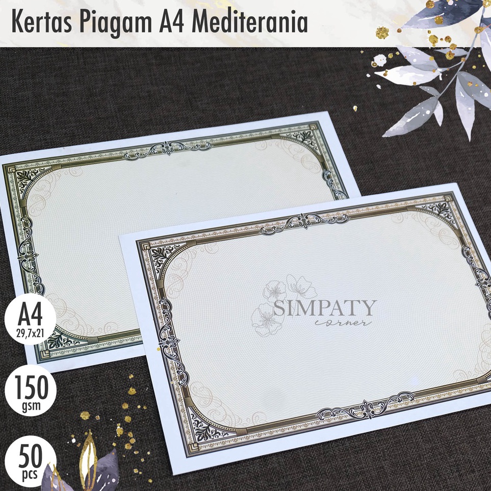 

Promo Merakyat Blanko Kertas Piagam Sertifikat A4 Simpaty Mediterania High Quality isi 5