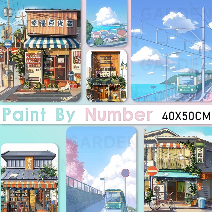 

Hadir Sekarang With Frame DIY Paint By Number Set 4 x 5 cm Warna Cat Pribadi dengan Angka Dekorasi Pondok Jepang Segar Seri Pemandangan Lukisan Cat Minyak Pewarnaan Yang Dilukis dengan Tangan36