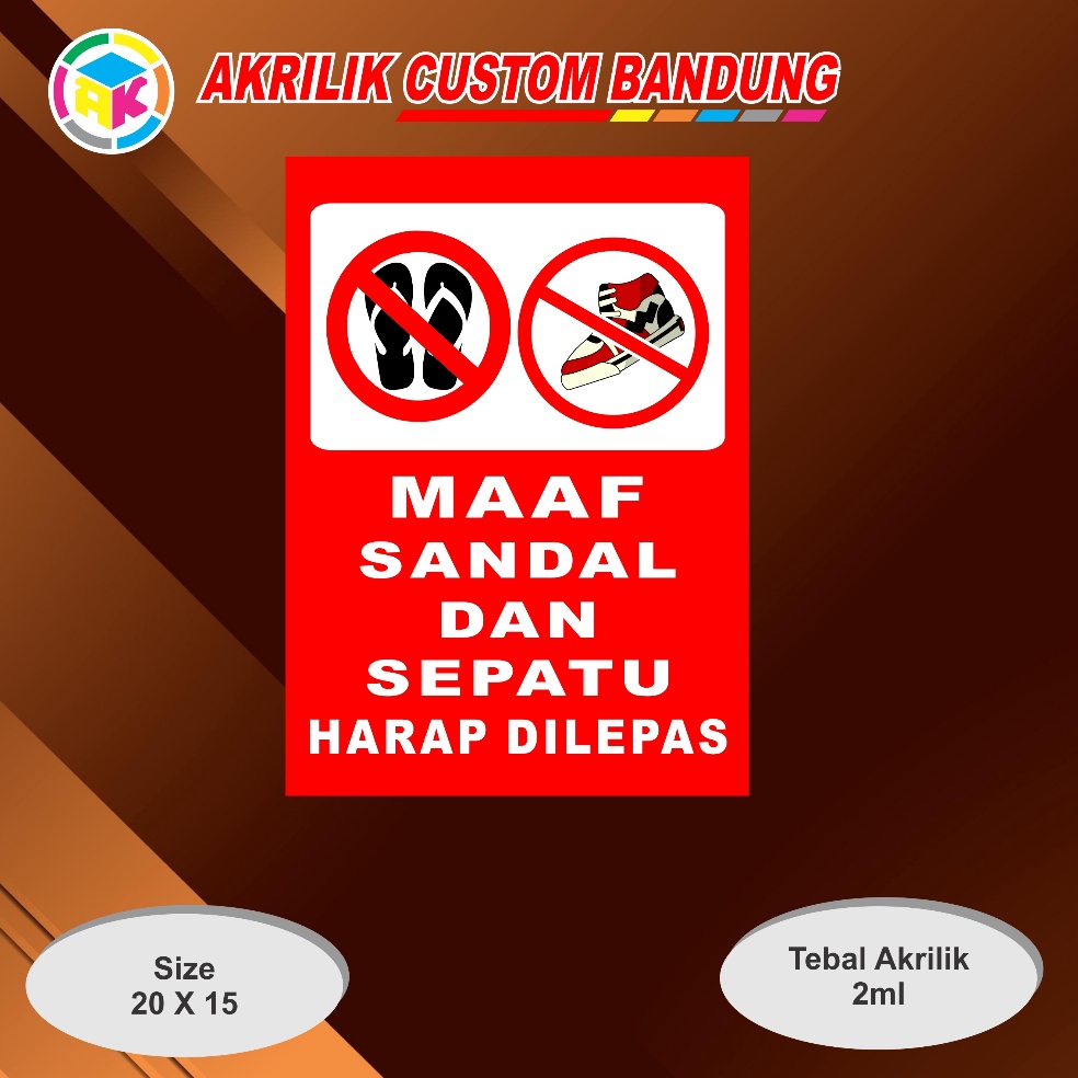 

KODE Y13P Akrilik Sign Sandal Dan Sepatu Harap Lepas TIPE 5 Acrylic Signage Sticker
