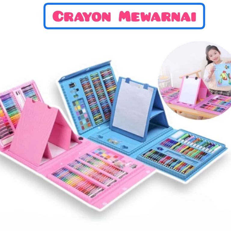 

KODE V3K9 Crayon Mewarnai 15 WarnaCrayon Art SetPerlengkapan Menggambar Mewarnai Anak Set Koper 15 In 1ART Set 28 Pensil Warna Crayon