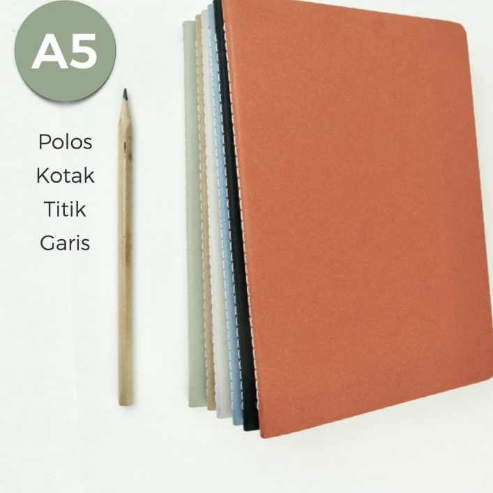 

Flash Promo Notebook Simple Aesthetic Buku Tulis catatan kuliah A5 JILID JAHIT isi Polos Dot Grid putih coklat samson CUSTOM