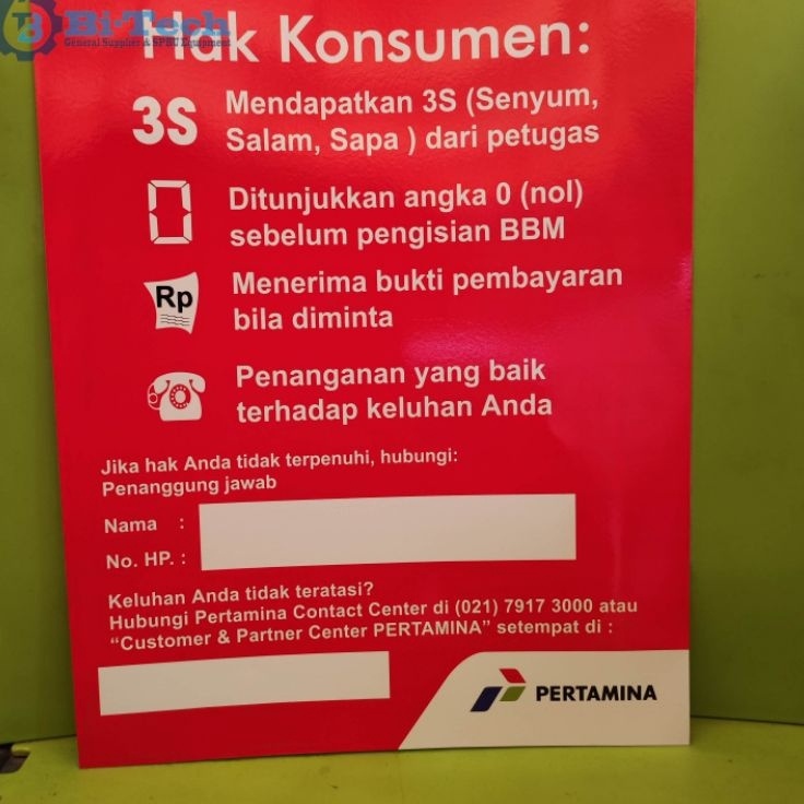 

Pasti Murah Kertas 3S SPBU Senyum Salam Sapa Hak Konsumen SPBU Ukuran A3